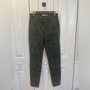 green leopard jeans